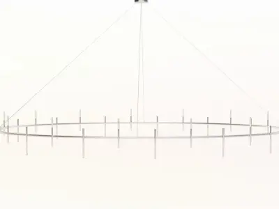 Circled Ceiling Pendant Light Lamp 3D model