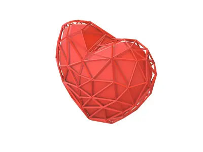 Stylish Heart V4 001 Low-poly 3D model