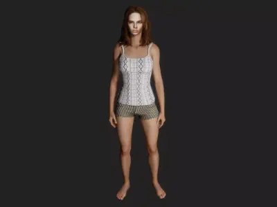 Young beautiful model 3D model