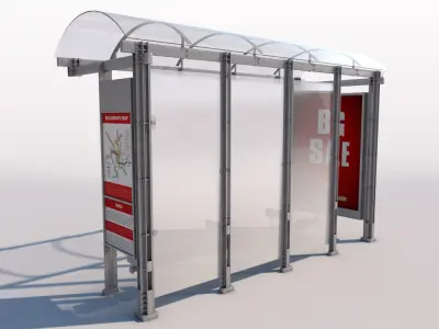 Urban Bus Shelter 3D model