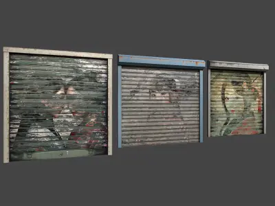 Roll up doors Chinese-style Low-poly Low-poly 3D model