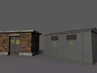 Transformer Station Low-poly 3D model