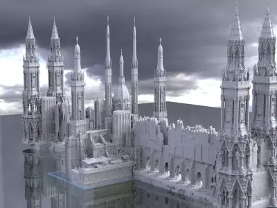 Tower Bridge Fantasy architecture town 2 3D 3D model