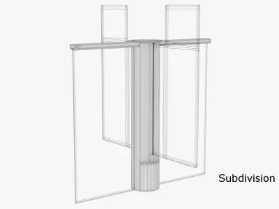 Turnstile 3 glass door 3D model