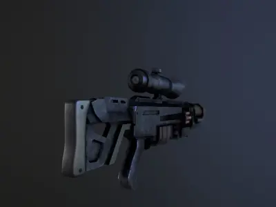 Sci-Fi Shotgun Low-poly 3D model