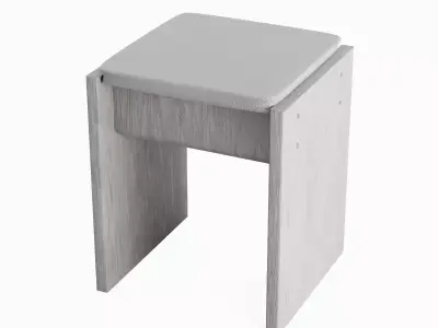 Wooden Stool 01 3D model