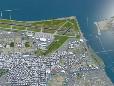 Niigata Airport Low-poly 3D model