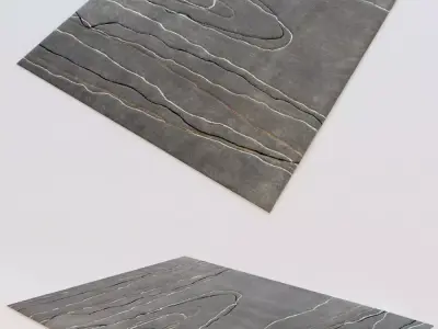 Carpet rug with lines 3D model