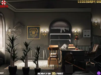 Resident Evil - Police Department - 3D Printing Diorama STL SET 3D print model