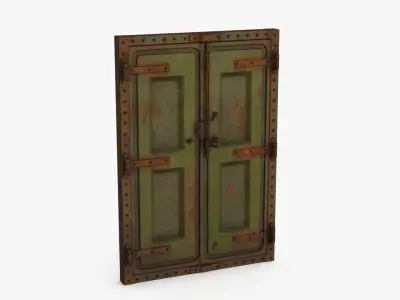 Rusted Metal Bunker Door 1 Low-poly 3D model