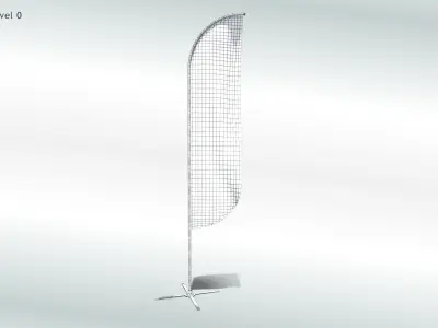 Animated Flags and Banner 8 in1 Low-poly 3D model