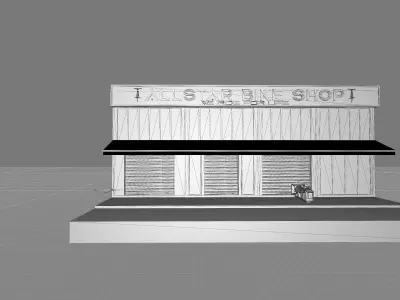 Retail Store Exterior Low-poly 3D model