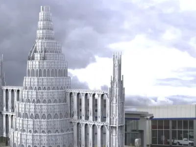 Babylon Aqueduct Huge tower 3D model