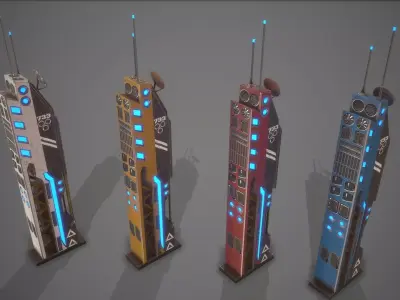 Sci-Fi Building-13 Low-poly 3D model