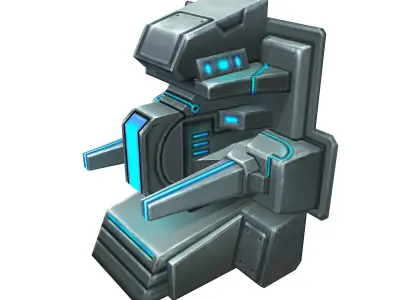 Wall Fortress - Machine Gun Type 02 3D model