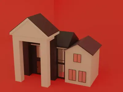 house 3d model Low-poly 3D model