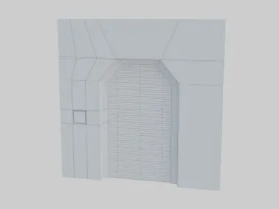Sci-Fi building elements Low-poly 3D model