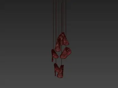 Series hanging lamp with lights 3D model
