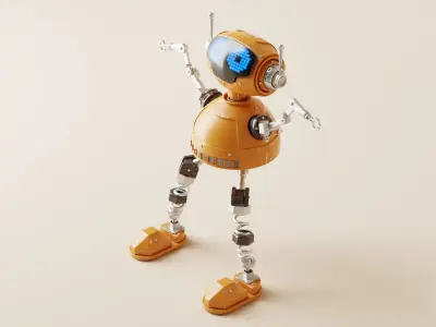 Robot V12 Low-poly 3D model