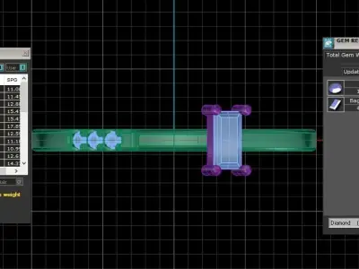 Solitaire Women Light Weight Baguette stone Band Ring 3D print model