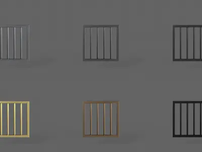 PBR Prison Window 1 Low-poly 3D model
