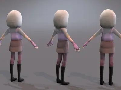 teen with gray hair Low-poly 3D model