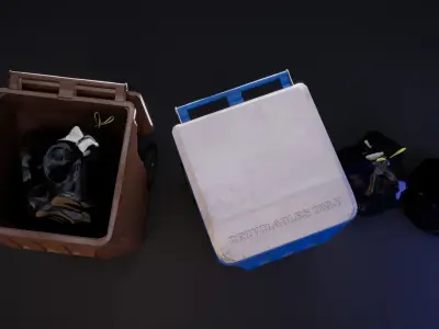 Waste Bins and Trash Bags 3D model