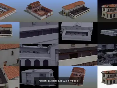 Ancient Building Set 03 3D Model Pack