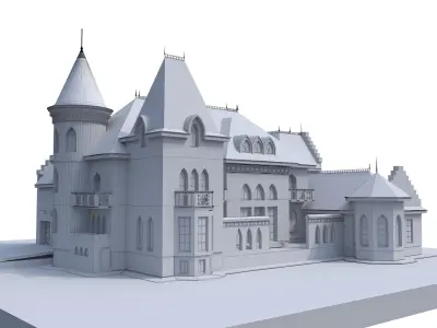 Castle 3D model with roof 3D model