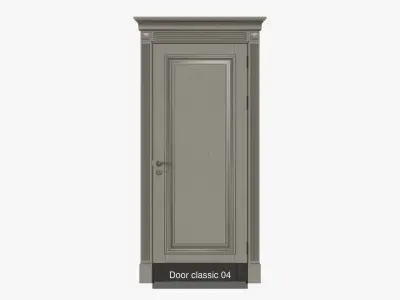 Classic wooden interior doors glass with furniture 3D Model Pack