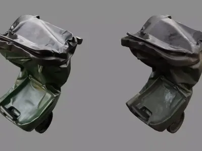 Crushed Trash Can 04 3D model