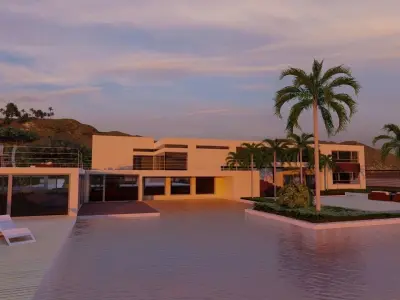 Casa Scene-villa-modern house 3D model 86