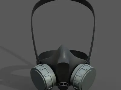 Gas mask helmet 3d model military combat fantasy cyborg armor  Low-poly 3D model