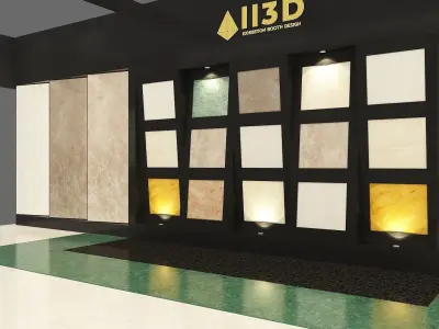 Exhibition Stand Stall Two Side Open 11X4 3D model