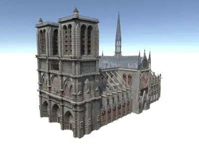 Notre Dame Low-poly 3D model