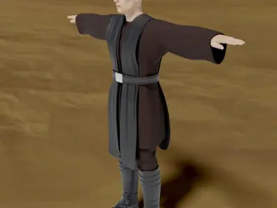 Sith lord- rigged and animated Low-poly 3D model