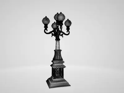 Vintage Victorian Ornate Street Lamp Post 3D Model 3D model