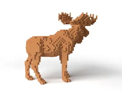 MooseII Minecraft Voxel Low-poly 3D model