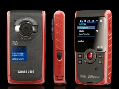 Samsung HMX-W190 Red pocket camcorder Low-poly 3D model