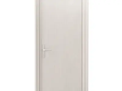 Wooden entry doors  Low-poly 3D model