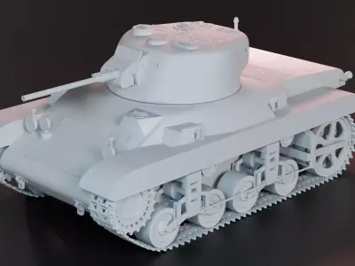 M22 Locust Light Tank Airborne Print Ready 3D print model
