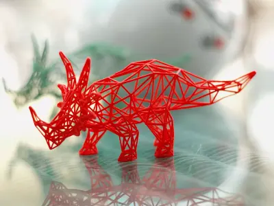 Styracosaurus Wireframe 3D print model