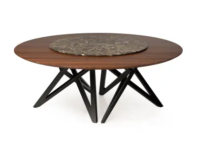 Ennea Dining Table with Lazy Susan 3D model