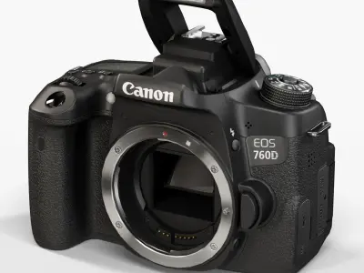 Canon EOS 760D DSLR camera Low-poly 3D model
