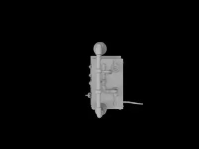 Steampunk Industrial Dual Bulb Lamp  3D print model