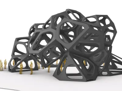 SciFi Gemstone Cells Pavilion 3D model