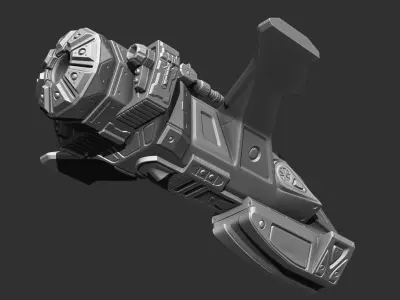 Spaceship-Gladiator spacecraft with gun 3D print model