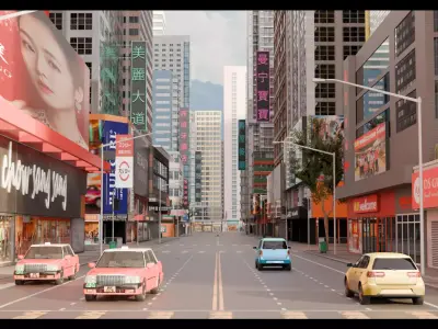 Hong Kong cityscape 3D model