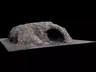 Dark Cave Low Poly Low-poly 3D model