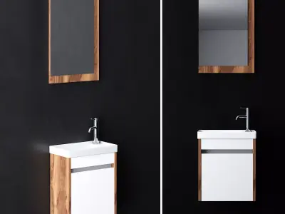 Modern Slim Bathroom Cabinet  3D model